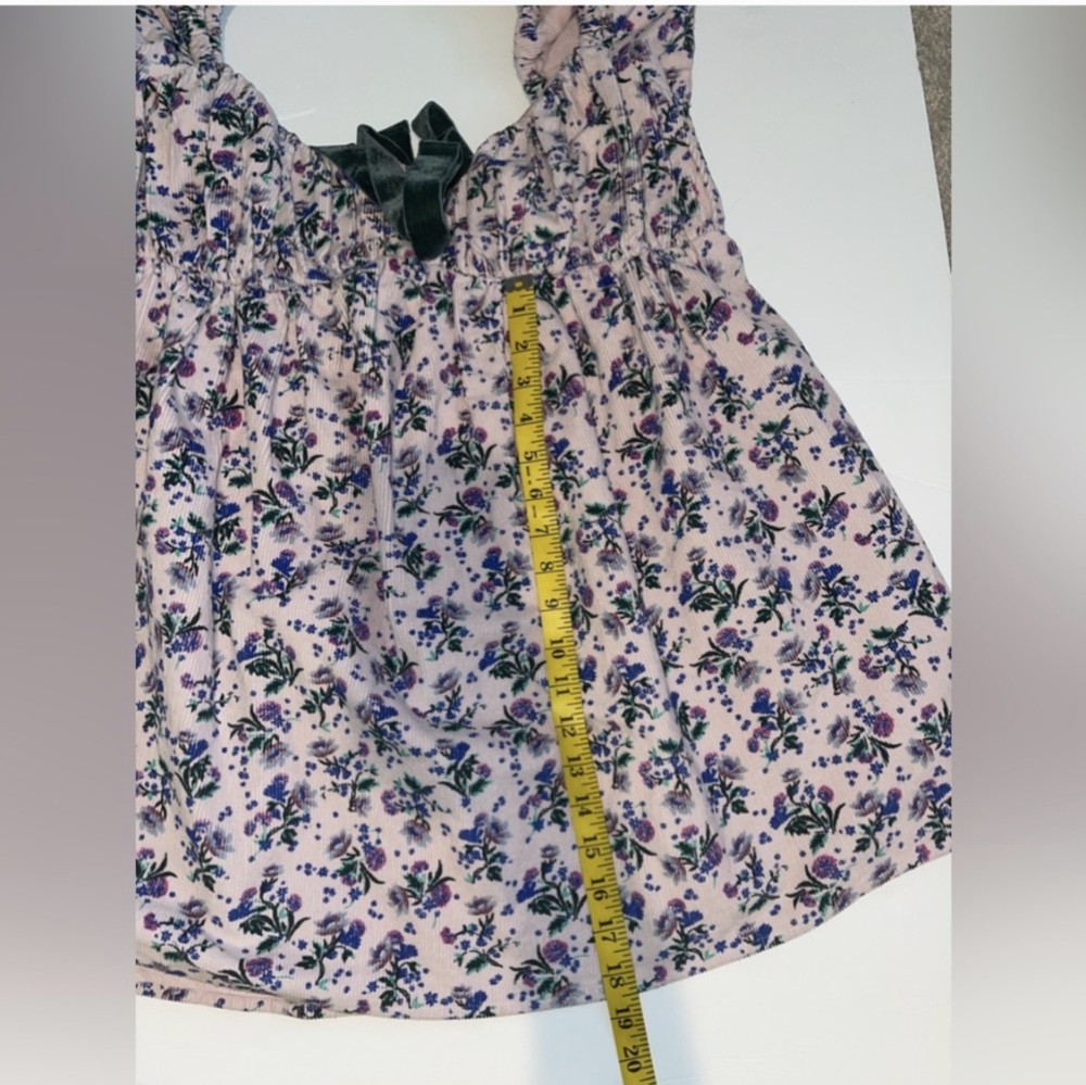 Free People Gaia Printed Tunic Lilac Floral Corduroy Bow Floral Mini Dress - Picture 7 of 11